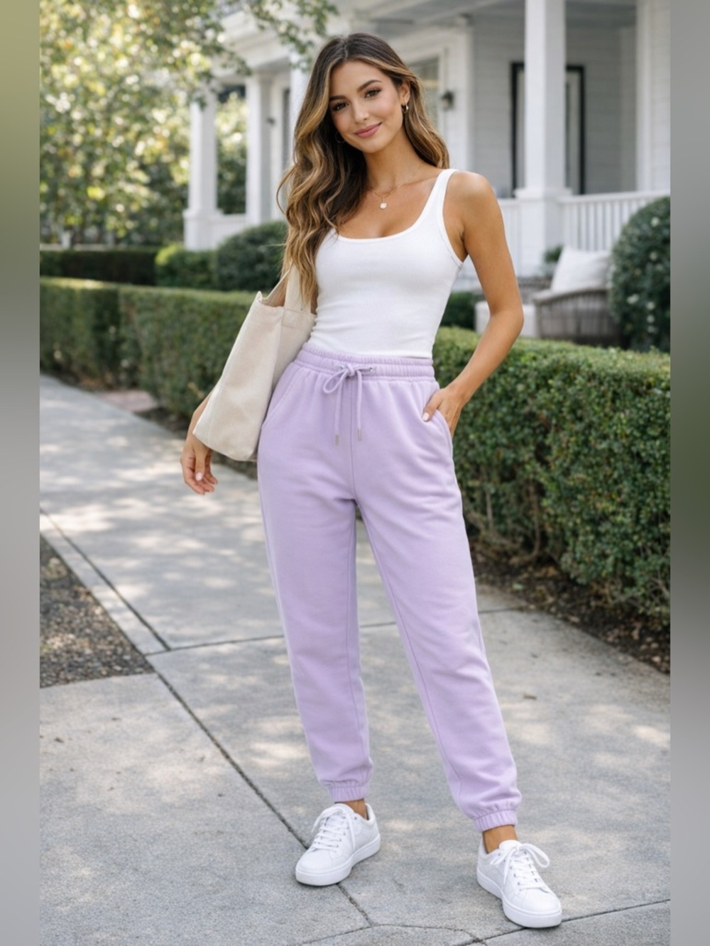 DKNY Lilac Fleece Jogger Sweatpants Lounge Athleisure NWT Sz L